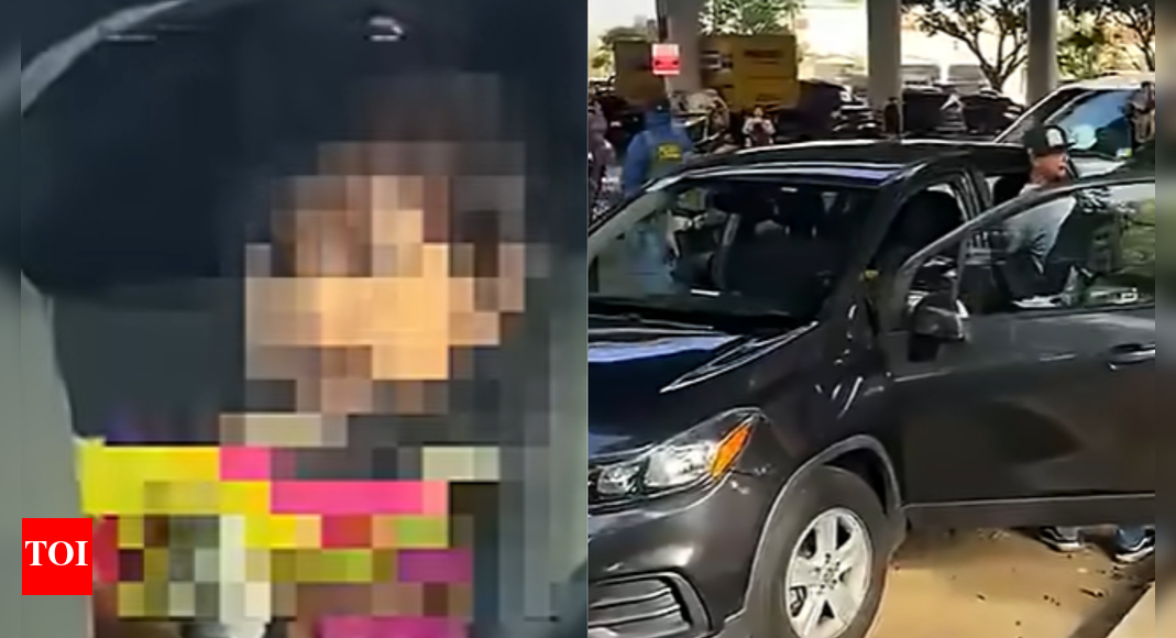 Zu sehen: Bewaffnete US-Einwanderungsbeamte fahren mit Kleinkind im Auto davon; Vater bei Razzia festgenommen